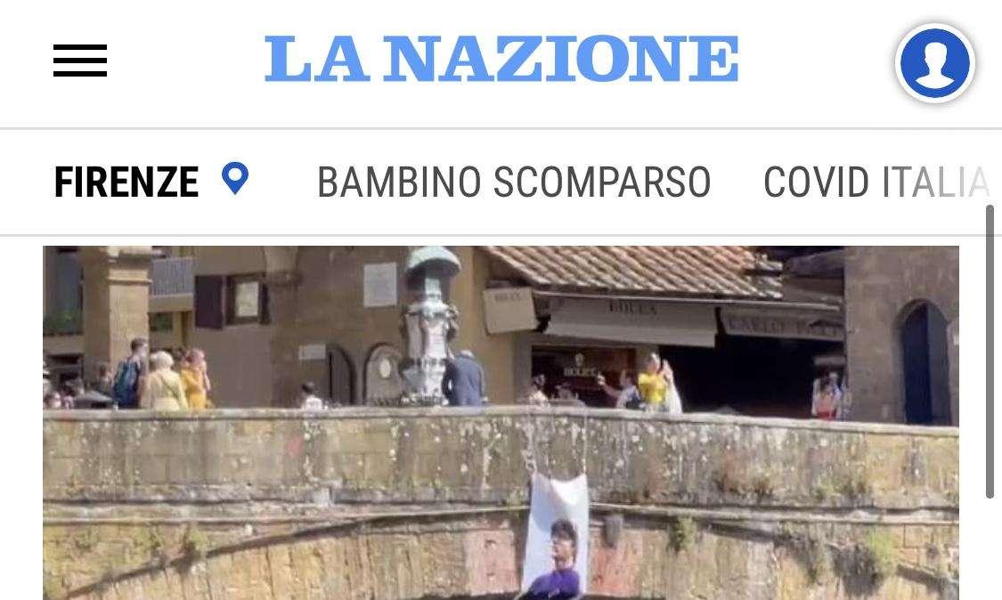 FOTO, Ponte Vecchio: altro striscione per Antognoni
