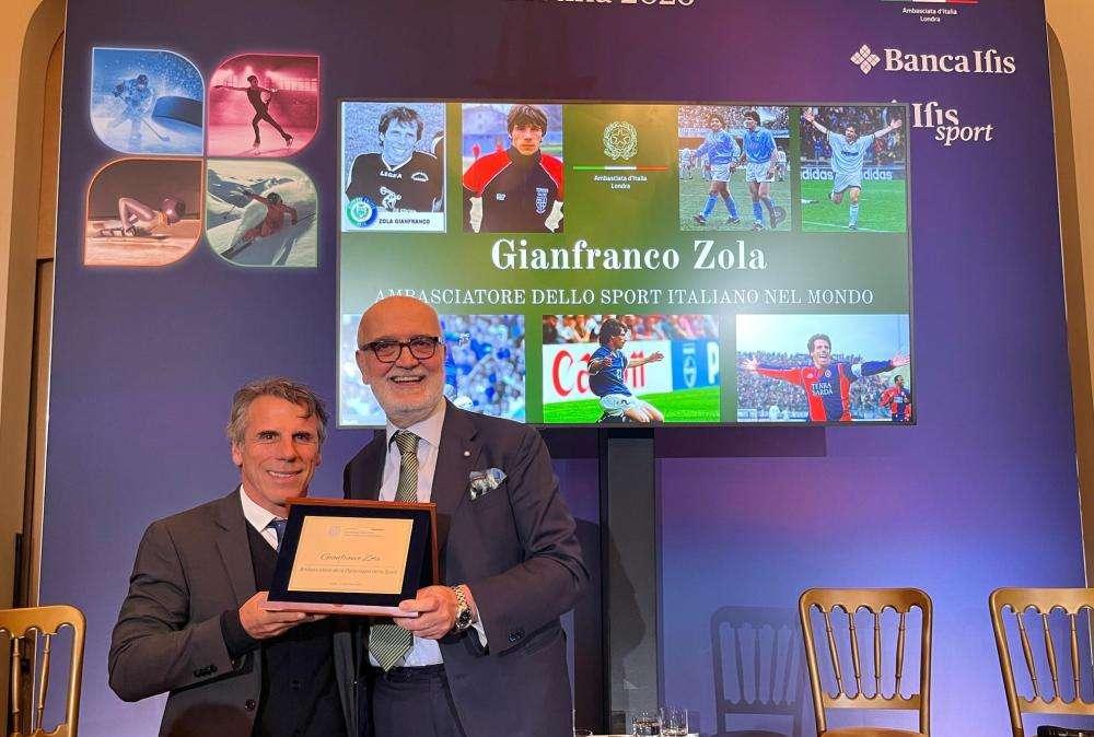 Gianfranco Zola nominato "Ambasciatore dello sport italiano nel mondo"