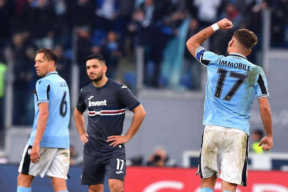 SERIE A, La Lazio annienta la Sampdoria: finisce 5-1