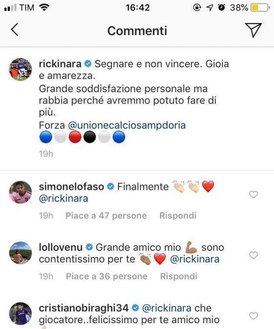 SAPONARA, Biraghi e due ex viola si congratulano 