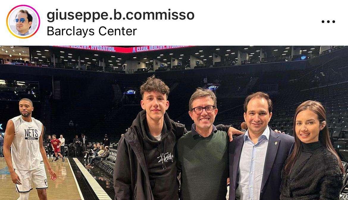 FOTO, Nardella con Commisso jr a vedere i Nets