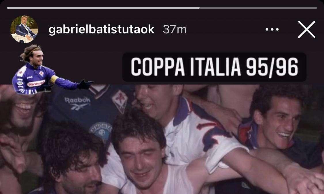 BATISTUTA, Ricorda sui social C.Italia vinta nel 1996