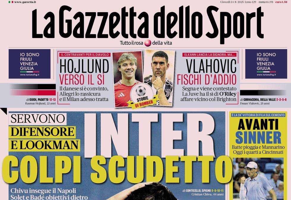 Rassegna stampa, le prime pagine dei quotidiani sportivi in edicola oggi