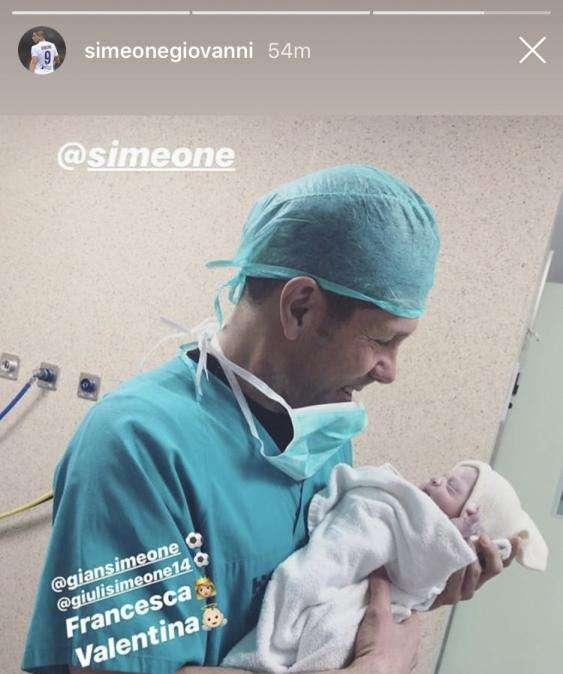 FOTO, Simeone festeggia nascita della 5^ "jugadora"