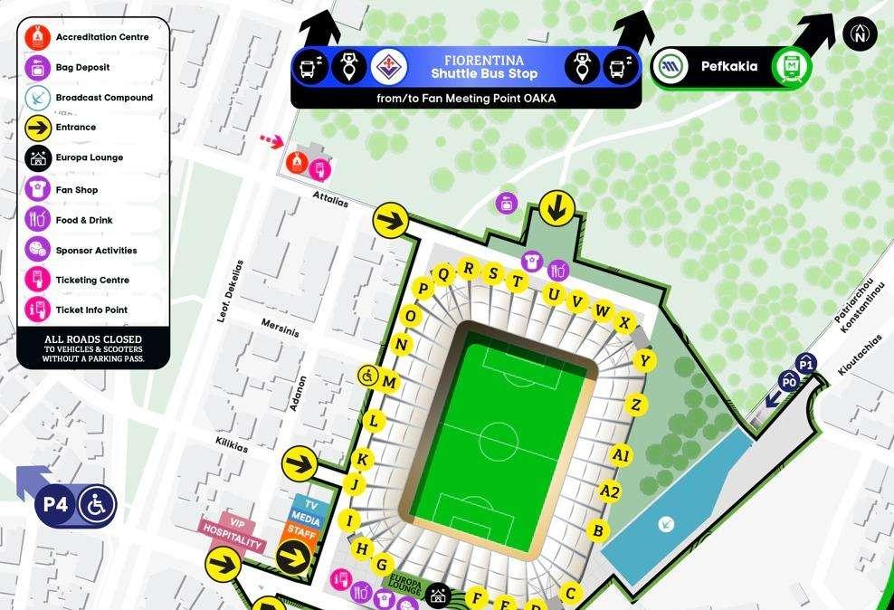 UEFA, Le avvertenze e la mappa per la finale di Atene