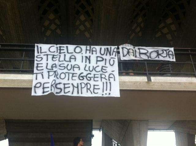 MONTECATINI, Striscione per la madre di Borja 