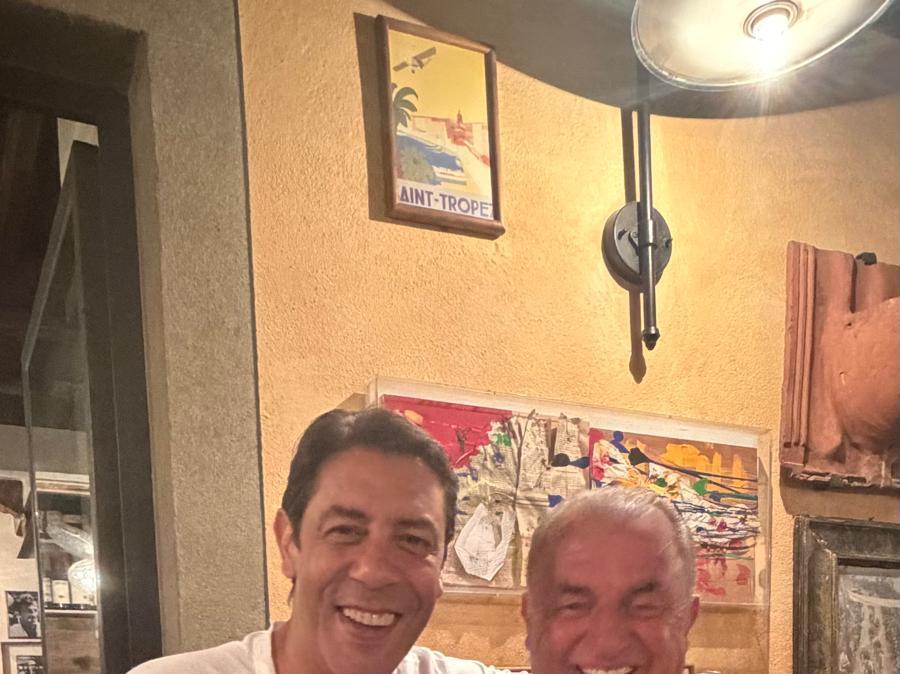 Rui Costa e Terim insieme ieri sera a cena: l'immagine di Firenzeviola.it