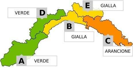 Prolungata l'allerta meteo gialla, è arancione sul levante ligure
