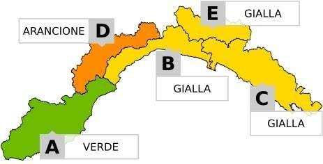 Arpal Liguria, domani allerta meteo su parte della regione