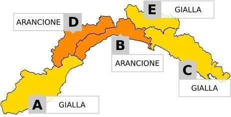 Allerta meteo gialla e dalla serata arancione su Genova