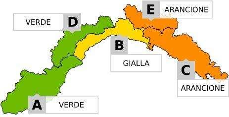 Allerta meteo su parte della regione Liguria per temporali
