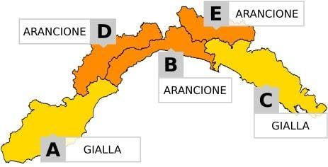 Allerta meteo sulla Regione Liguria per possibili piogge e temporali