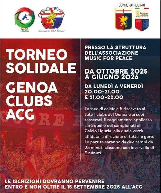 Un torneo tra i club dell’ACG col sostegno di Music for Peace
