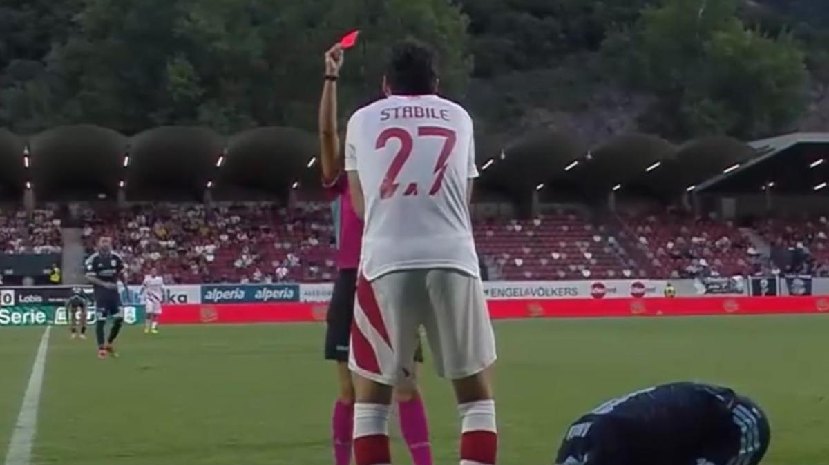 Südtirol-Virtus Entella, espulso Stabile sul finire del primo tempo: il motivo
