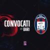 Bari-Crotone: i convocati di mister Greco