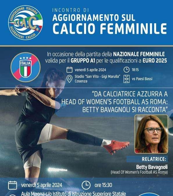 AIAC CALABRIA, APPUNTAMENTO CON BETTY BAVAGNOLI