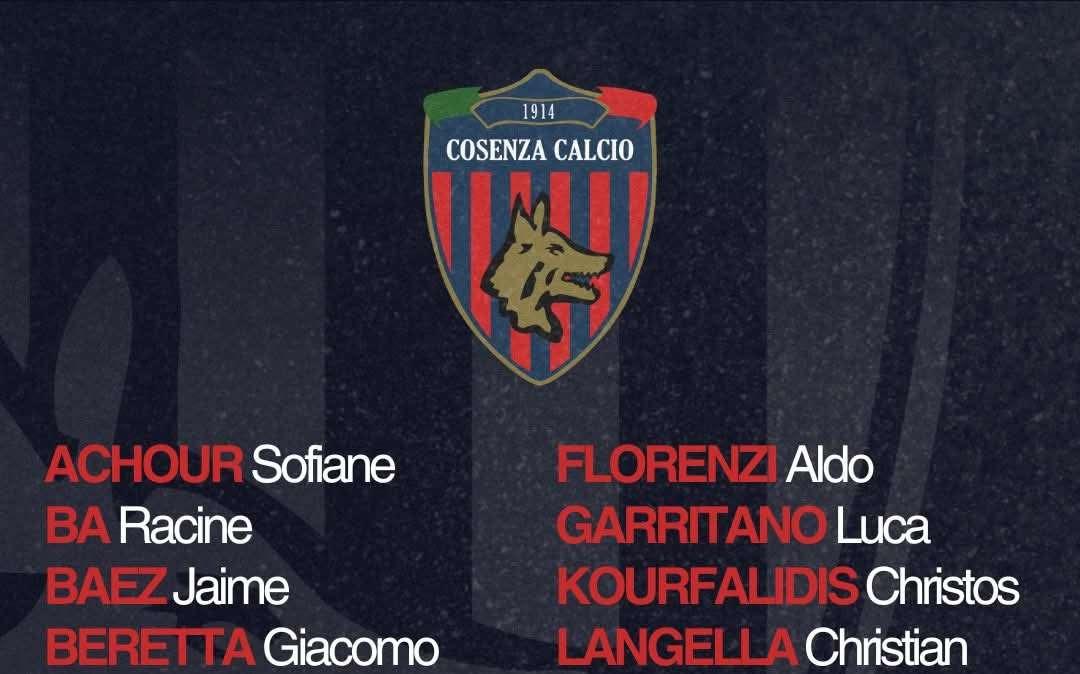 Cosenza-Casarano: i convocati rossoblù 