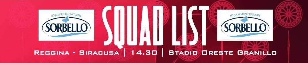 Reggina: i convocati per la gara contro il Siracusa