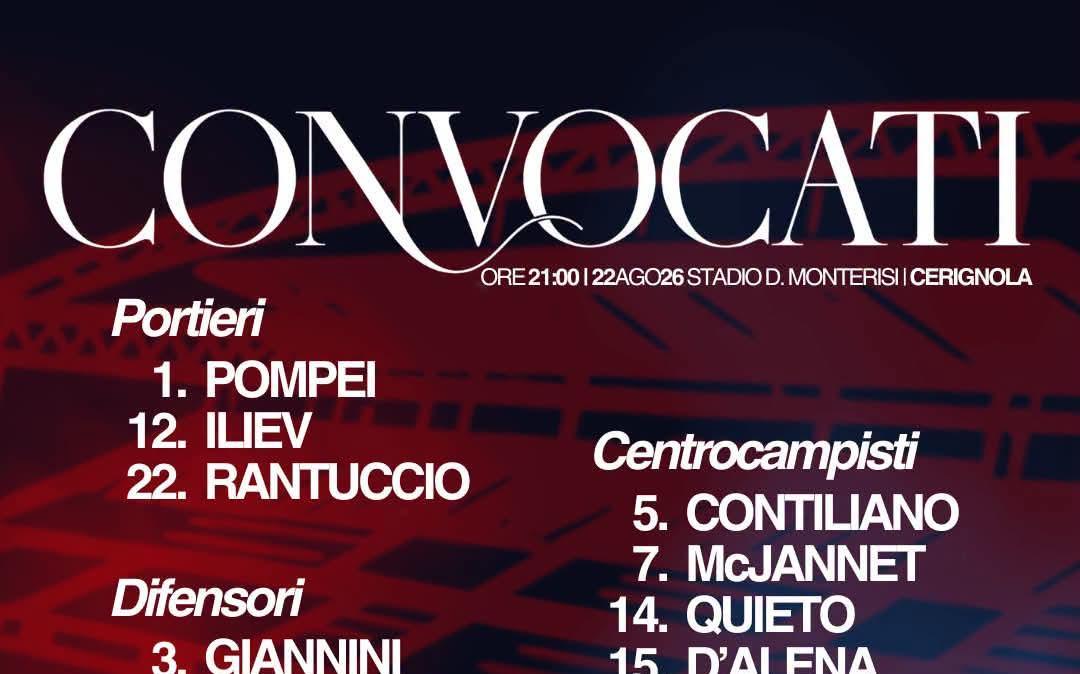 Cosenza, i convocati per Cerignola: c'è Petrovic
