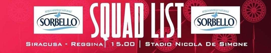 Reggina, i convocati per il match contro il Siracusa