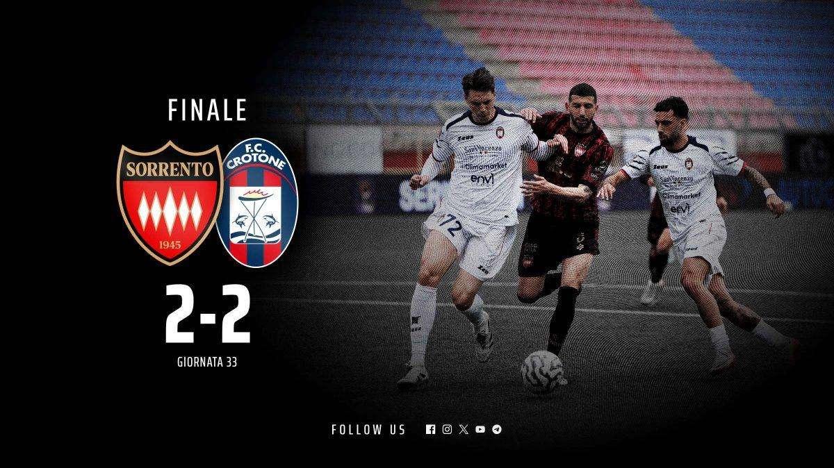 Sorrento e Crotone si dividono la posta: 2-2 al Viviani tra gol ed emozioni