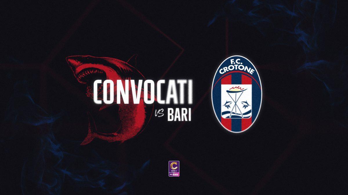 Bari-Crotone: i convocati di mister Greco