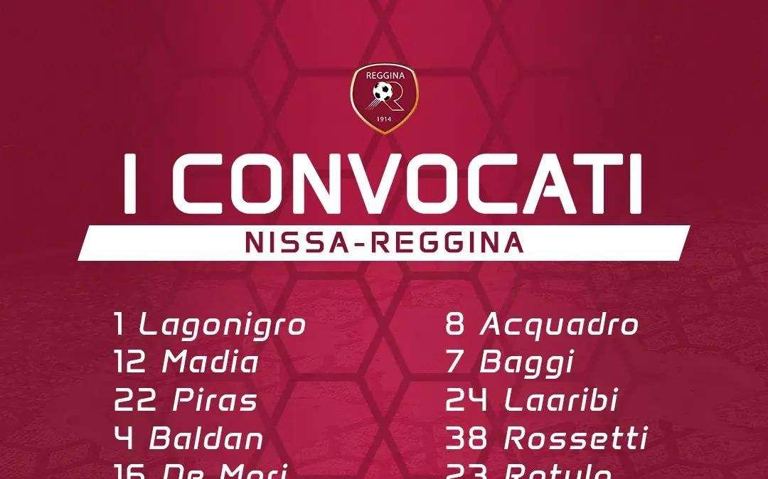 Reggina, diramati i convocati di Marchionni per la Nissa