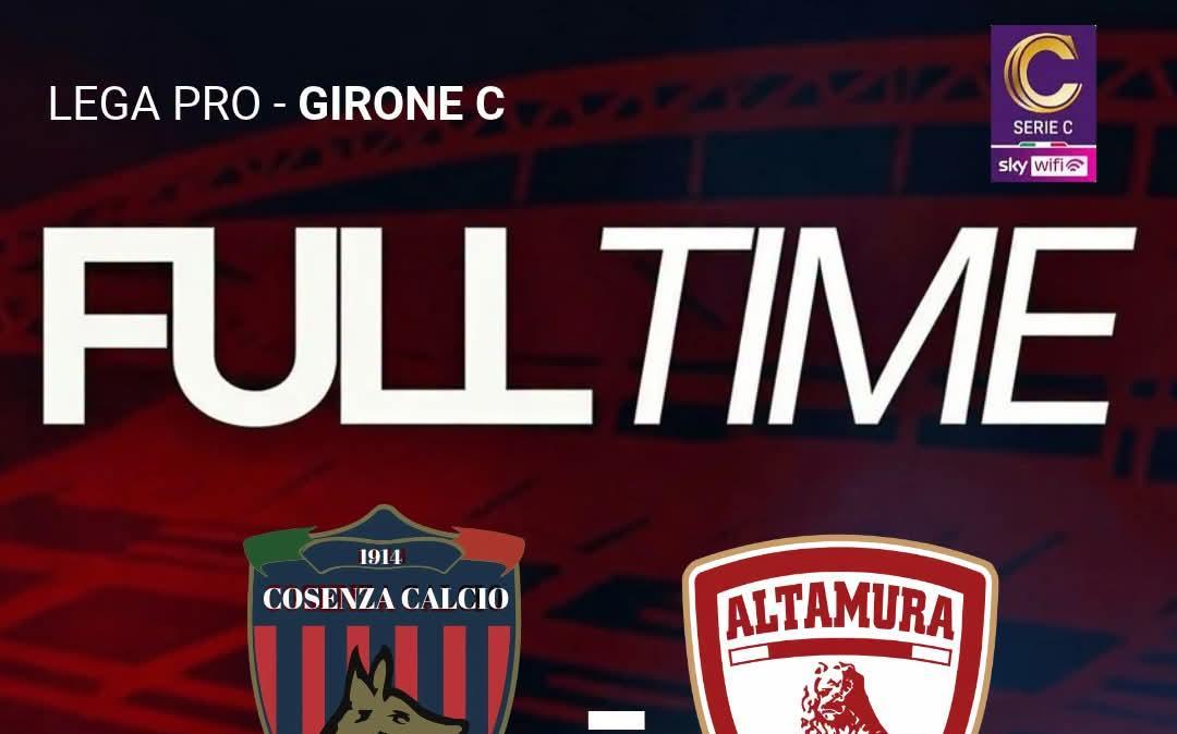 Cosenza, pesante ko contro l’Altamura: allo “Scida” finisce 3-1