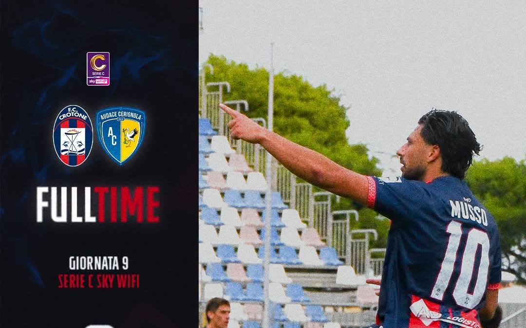Crotone, reazione senza rimonta: il Cerignola passa 3-2 allo Scida
