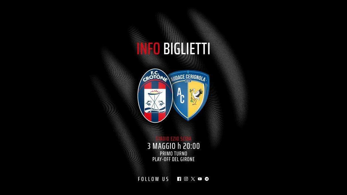 Crotone-Audace Cerignola: al via la prevendita per il match dei playoff 