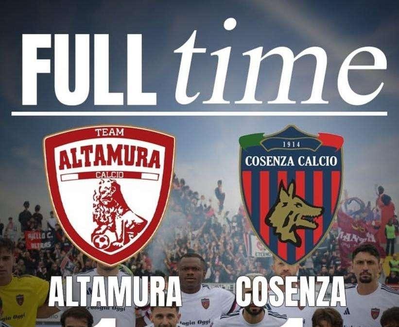 Cosenza, pari amaro ad Altamura: termina 1-1