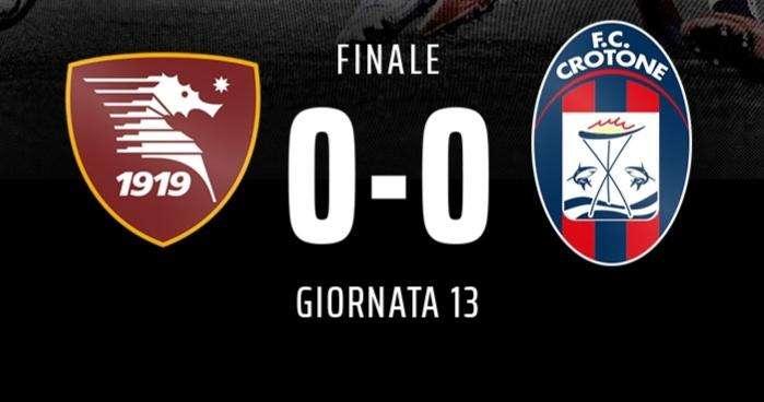 Pari senza reti tra Salernitana e Crotone: finisce 0-0 all’Arechi