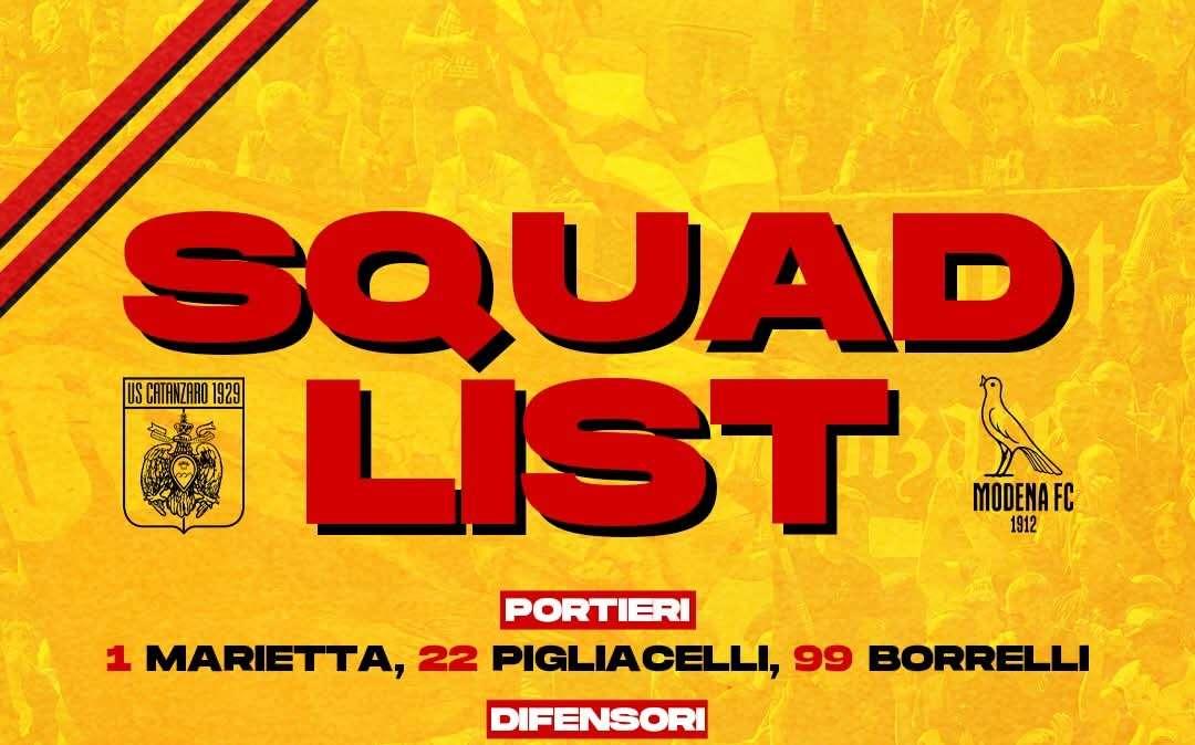 Catanzaro-Modena: i convocati di Aquilani