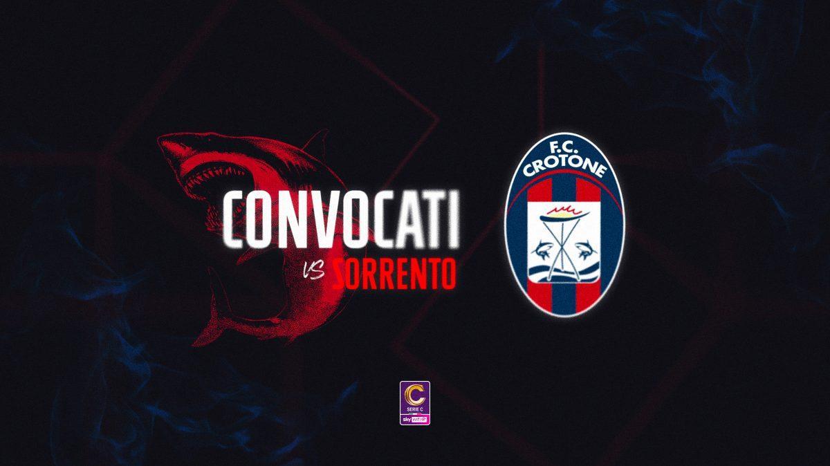 Sorrento-Crotone: i convocati di mister Greco