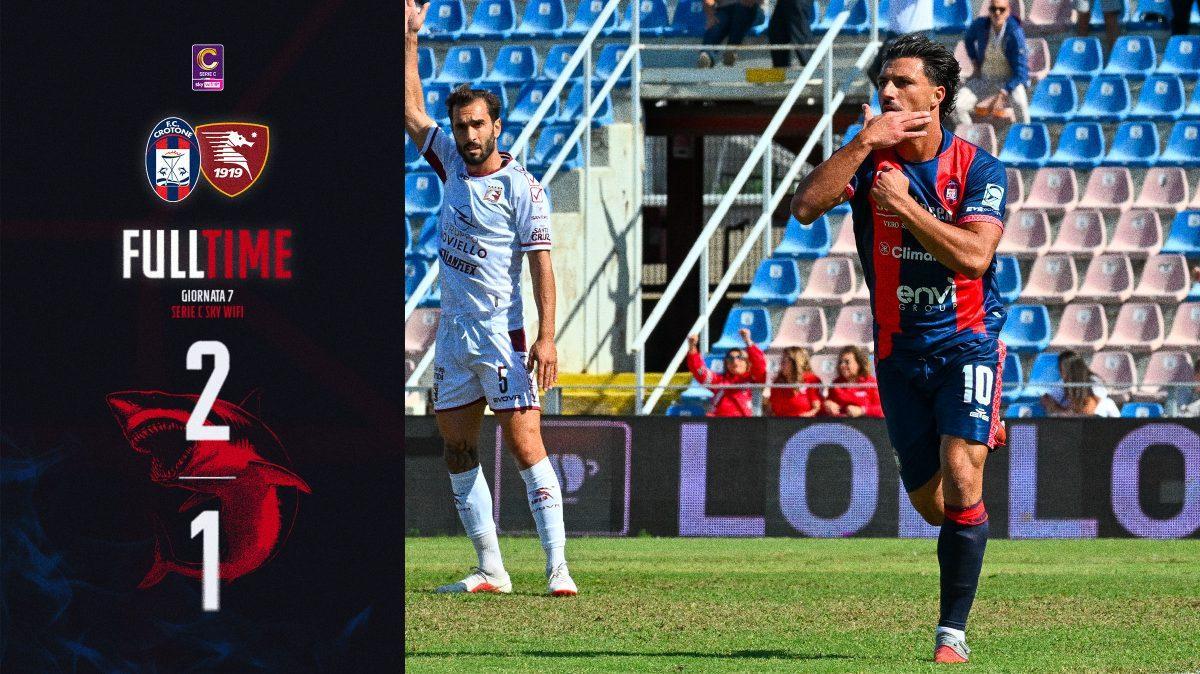 Crotone, prima vittoria in campionato: battuta 2-1 la Salernitana, azzerata la penalizzazione