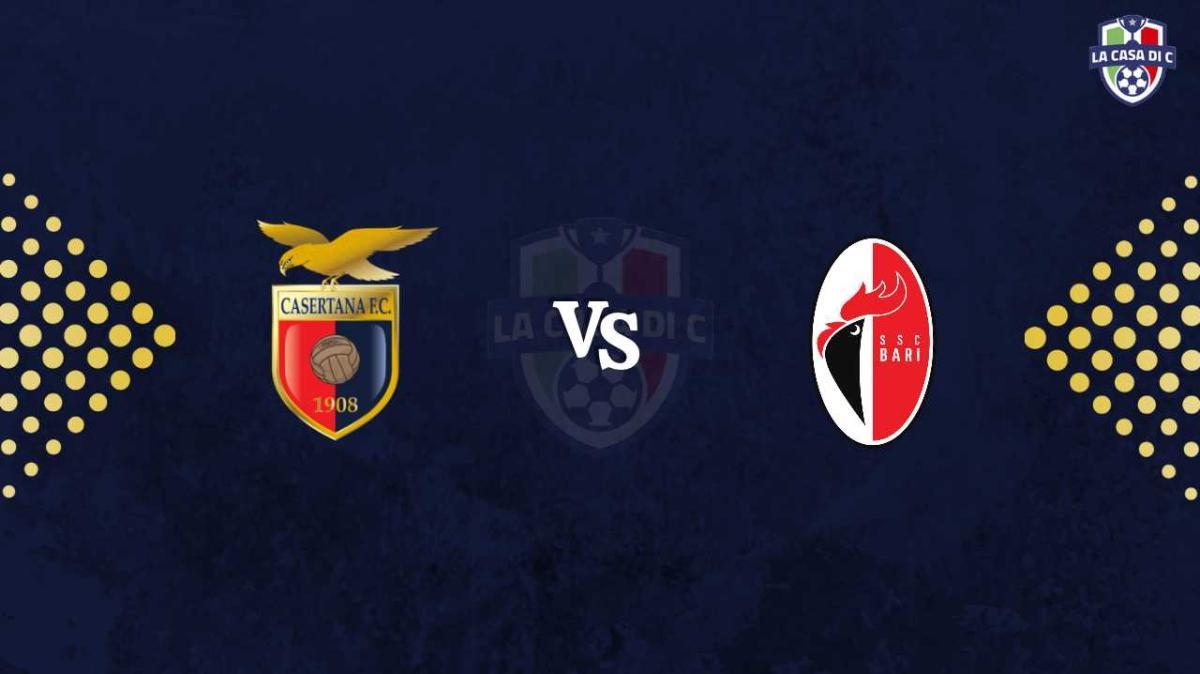 Casertana-Bari: diretta live testuale, formazioni e tabellino