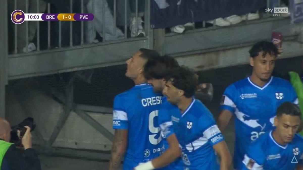 Union Brescia-Pro Vercelli, magia di Crespi: il match si sblocca dopo 10 minuti