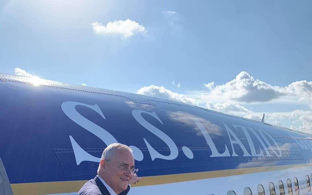 Lazio, Lotito fiero del nuovo aereo: "Il nostro simbolo nei cieli d'Italia, d'Europa e del mondo"