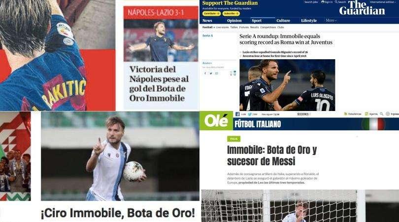 Lazio, Immobile celebrato dalla stampa estera: "Erede di Messi" - FOTO