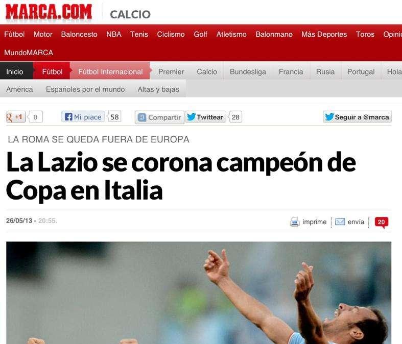 "La Lazio se corona campeón de Copa en Italia", il mondo celebra la Lazio - FOTO