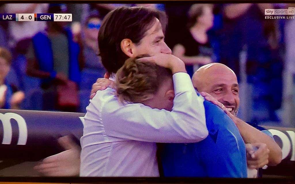 Lazio - Genoa, Immobile fa gol e abbraccia Inzaghi - FOTO