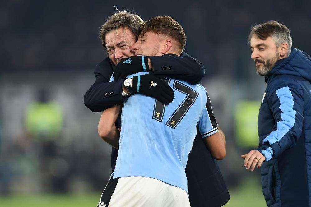 Lazio, Manzini esulta e si commuove: abbraccio a Immobile in lacrime