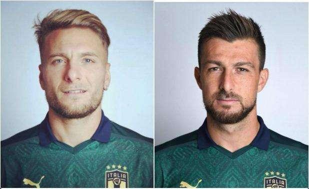 Italia, Immobile e Acerbi in maglia verde: gli scatti ufficiali - FOTO