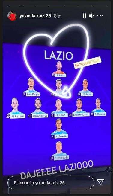 Reina, anche la moglie Yolanda fa il tifo da casa: "Daje Lazio" - FOTO