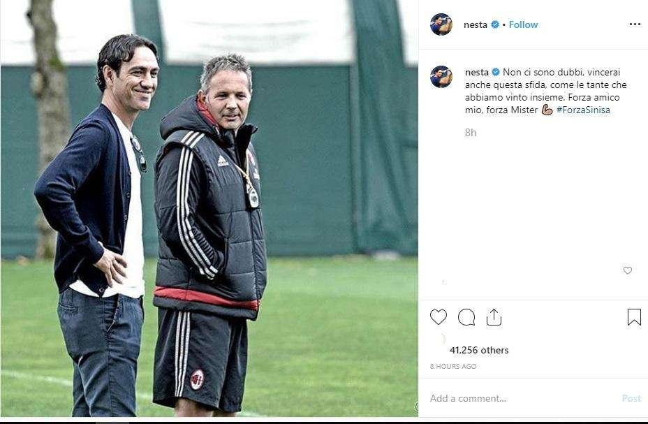 Mihajlovic, il sostegno di Nesta: “Vincerai anche questa sfida" - FOTO