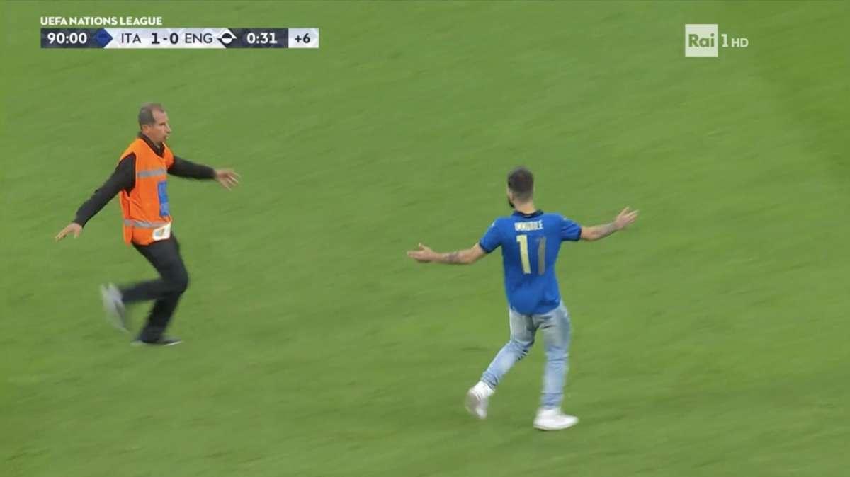Italia-Inghilterra, Immobile protagonista dell’invasione di campo: cosa è successo