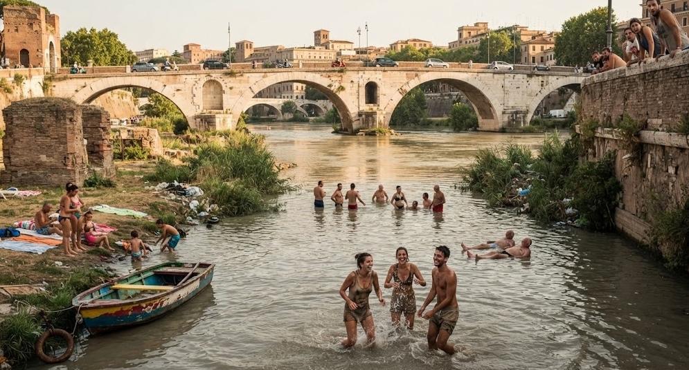 Roma | Farsi il bagno nel Tevere a Ponte Milvio: il piano di Gualtieri