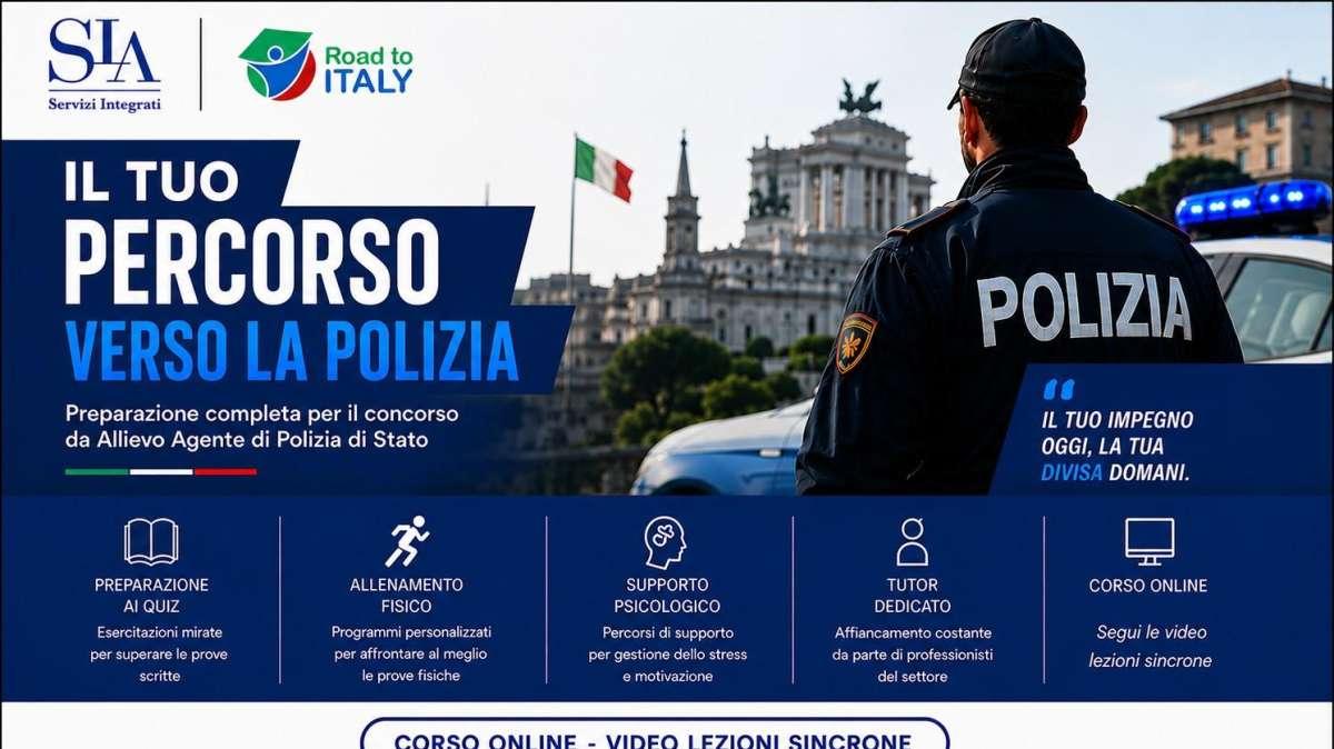 Concorso Polizia 2026, aperte le iscrizioni al corso SIA per prepararsi all’esame: posti limitati