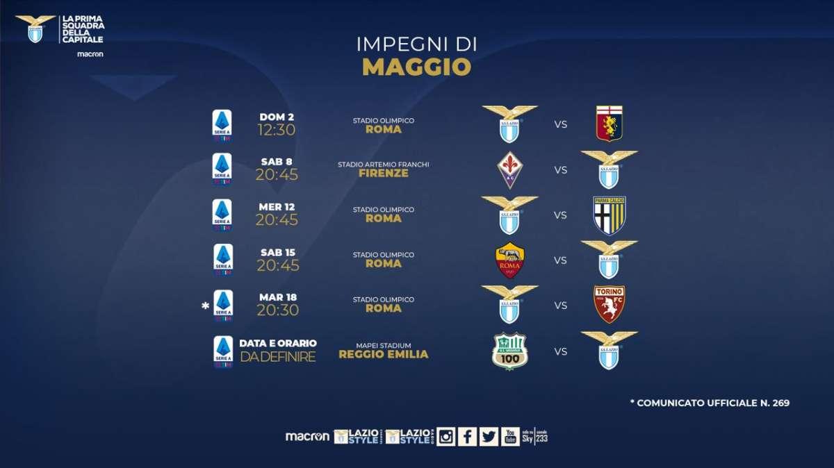 Lazio, da Genoa a Sassuolo passando per il derby: tutti gli impegni di maggio - FOTO
