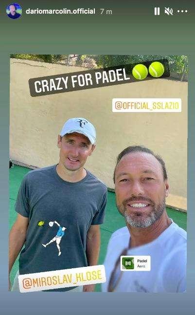 Lazio, inedita coppia a padel: Marcolin in campo con Klose - FOTO
